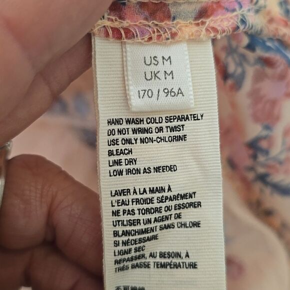 Free People Coral Hold On To Me Floral Printed Button Down Top Size M - Picture 10 of 11